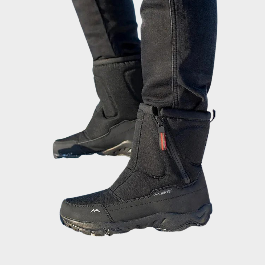 Men’s Warm High-Top Ankle Boots – Plush Lined Comfortable Outdoor Snow Boots with Zipper – Multiple Colours
