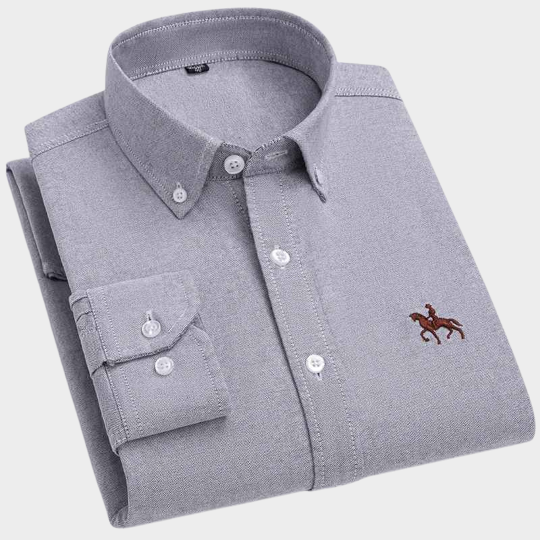 Men's Oxford Shirt - Long Sleeve Regular Fit - 100% Cotton - Casual & Formal Wear - Multiple Colours