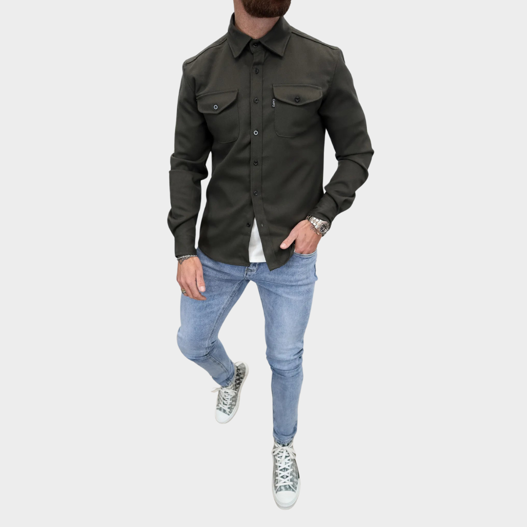 Men's Shirt Jacket – Long Sleeve – Lapel Collar – Single-Breasted – Multiple Colours