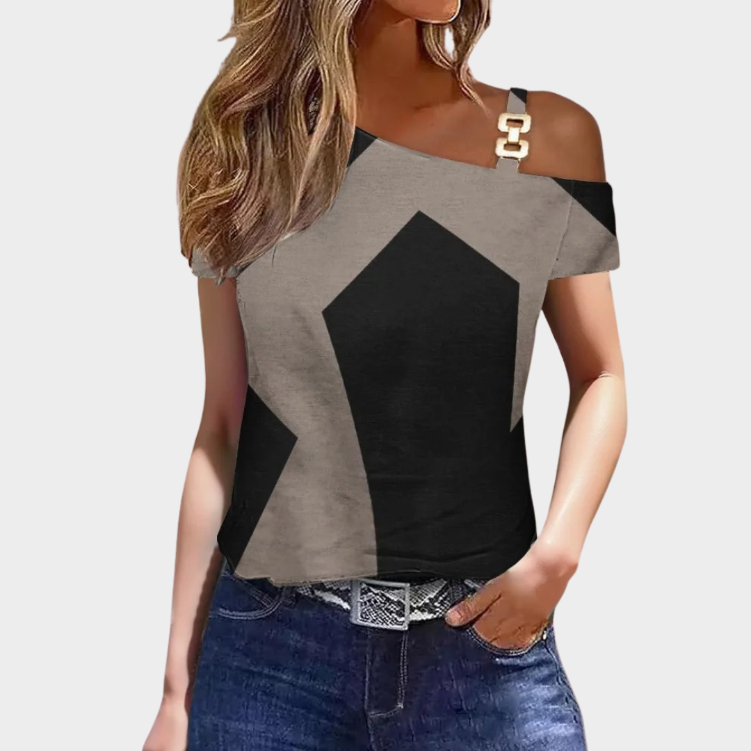 Women Off Shoulder Blouse – Short Sleeve – Loose Fit – Lightweight Fabric – Multiple Colours
