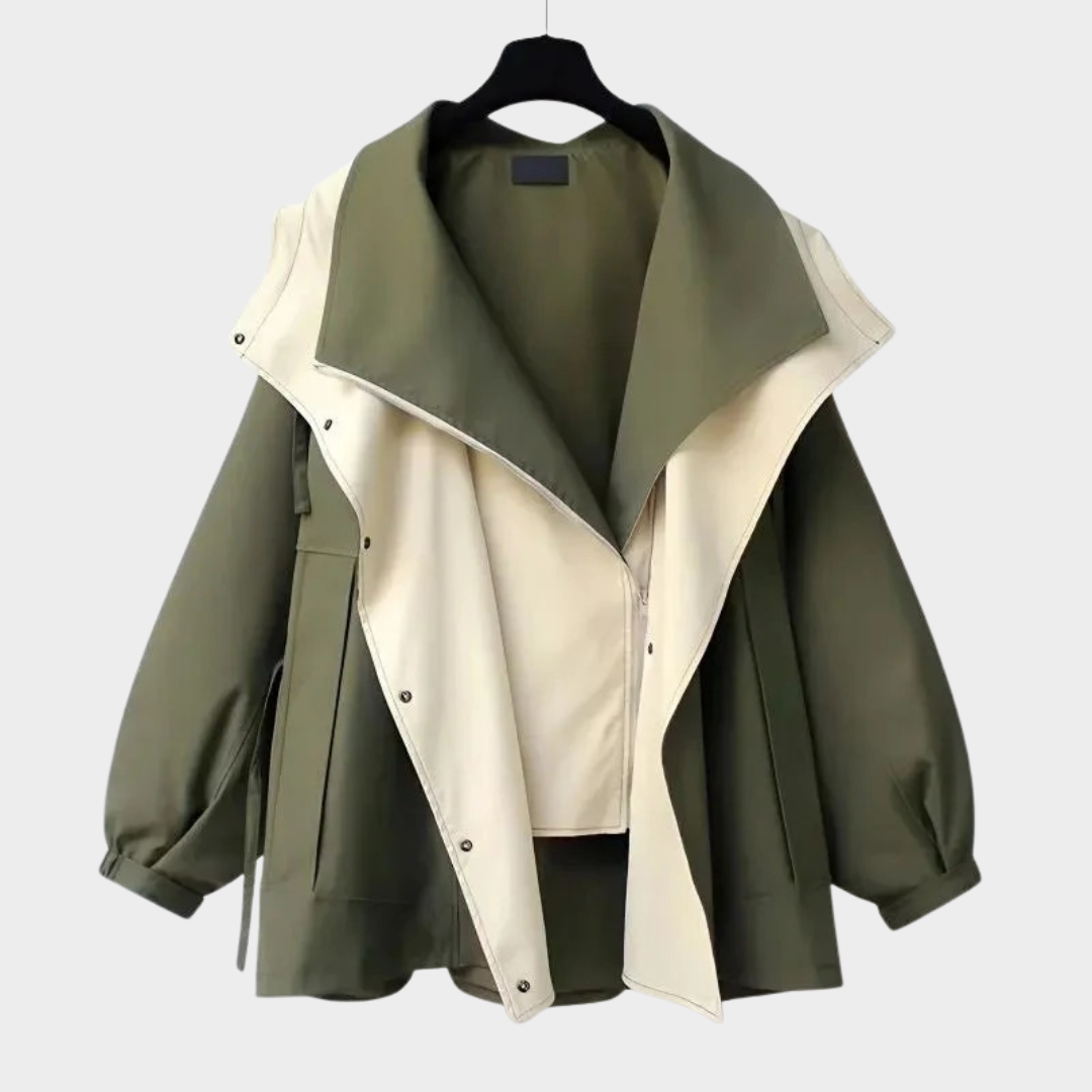 Women’s Windbreaker Jacket – Waterproof and Windproof Mid-Length Coat with Drawcord Waist and Double Layer Design – Multiple Colours