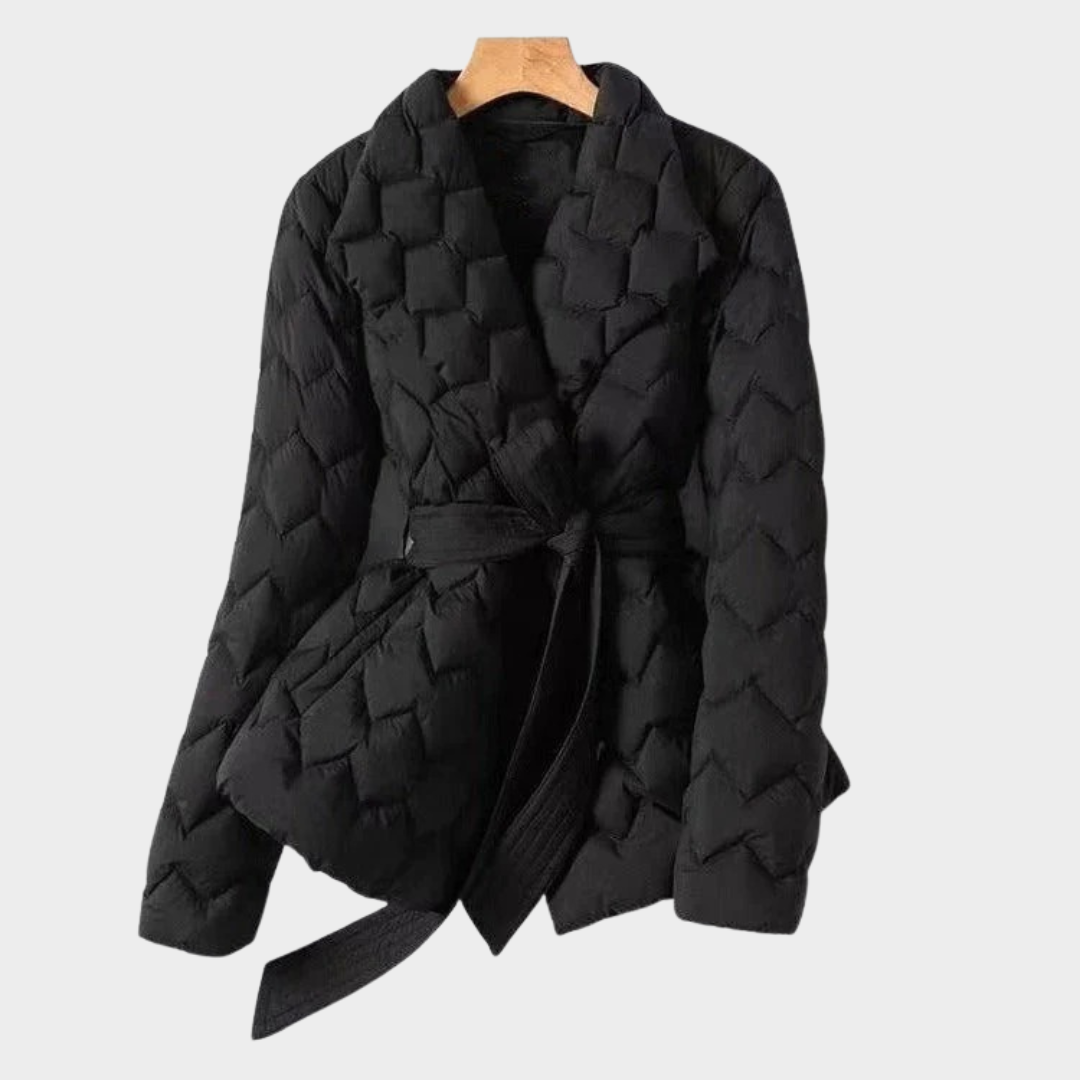 Women Parker Coat Jacket – Thick Warm Woven Block Lace Up Design – Comfortable Casual Outerwear – Multiple Colours