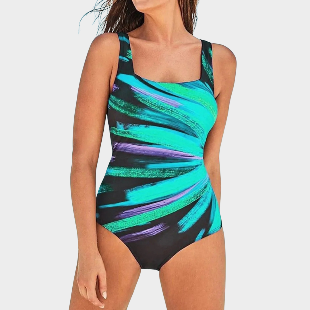 Women One Piece Swimsuit – Printed Bodysuit Swimwear – Vintage Fit – Soft Stretch Fabric – Comfortable Athletic Cut – Multiple Colours