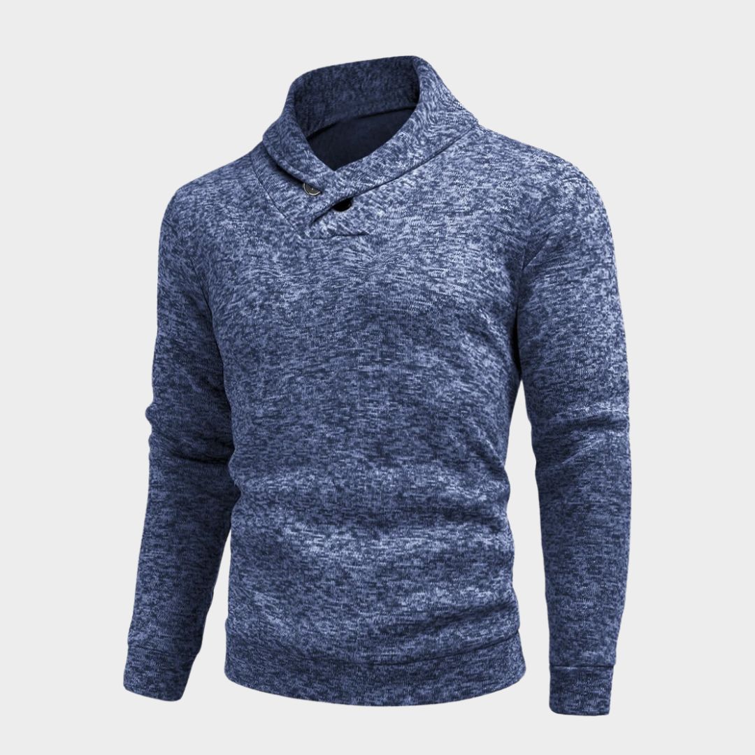 Men's High Neck Stripe Sweater – Casual Slim Fit Long Sleeve Warm Elastic Knit (Light Grey, Dark Grey, and More)