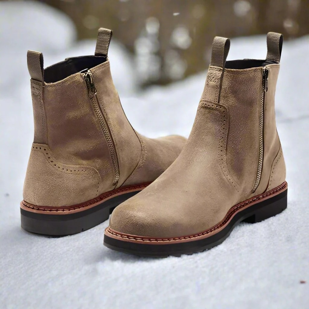 Men's Chelsea Boots – Handmade Retro Leather Dress Boots with Business and Motorcycle Style – Durable Comfortable Fit – Multiple Colours