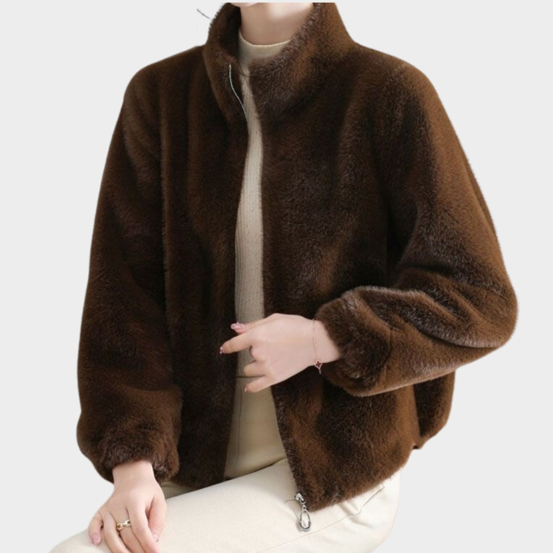 Women’s Short Winter Jacket – Korean Style, Loose Fit, Trendy High-End Design, Available in Purple, Brown, Black