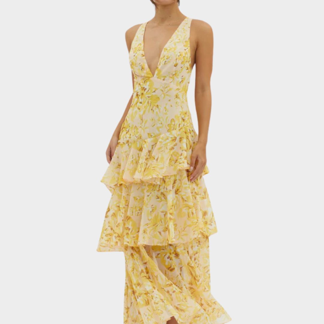 Women’s Halter Neck Chiffon Dress – Sleeveless Ruffled Hem Lightweight Fit – Beach and Holiday Style – Multiple Colours
