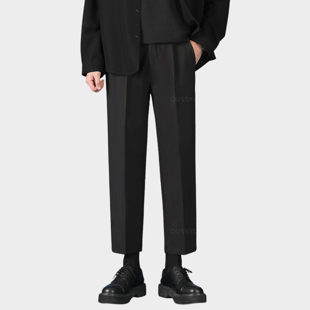 Men's Plaid Business Trousers - Stretch Fabric - Straight-Leg Fit - Smart Casual & Formal Wear - Multiple Colours