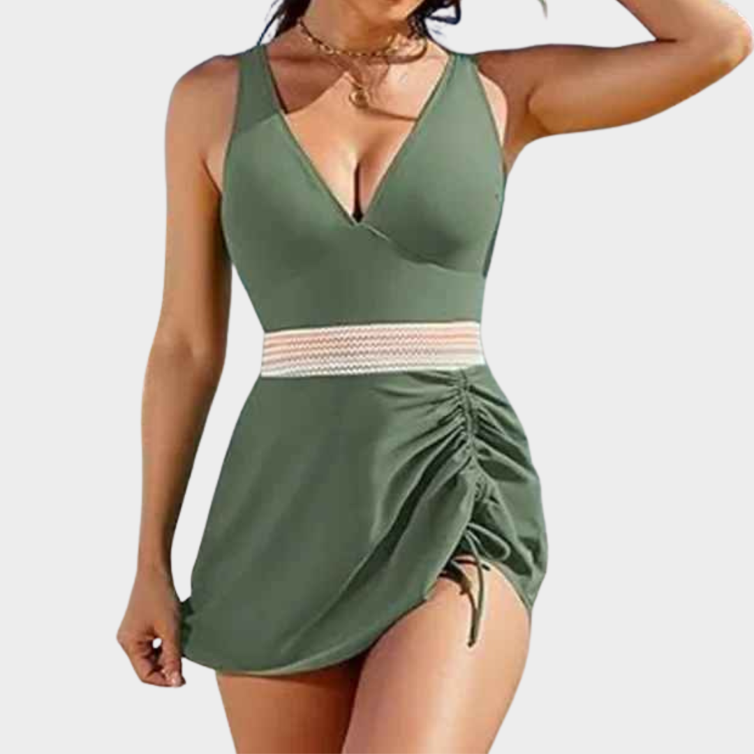 Women's One-Piece Swimwear – Skirt Style Conservative Fit Solid Colour – Multiple Colours