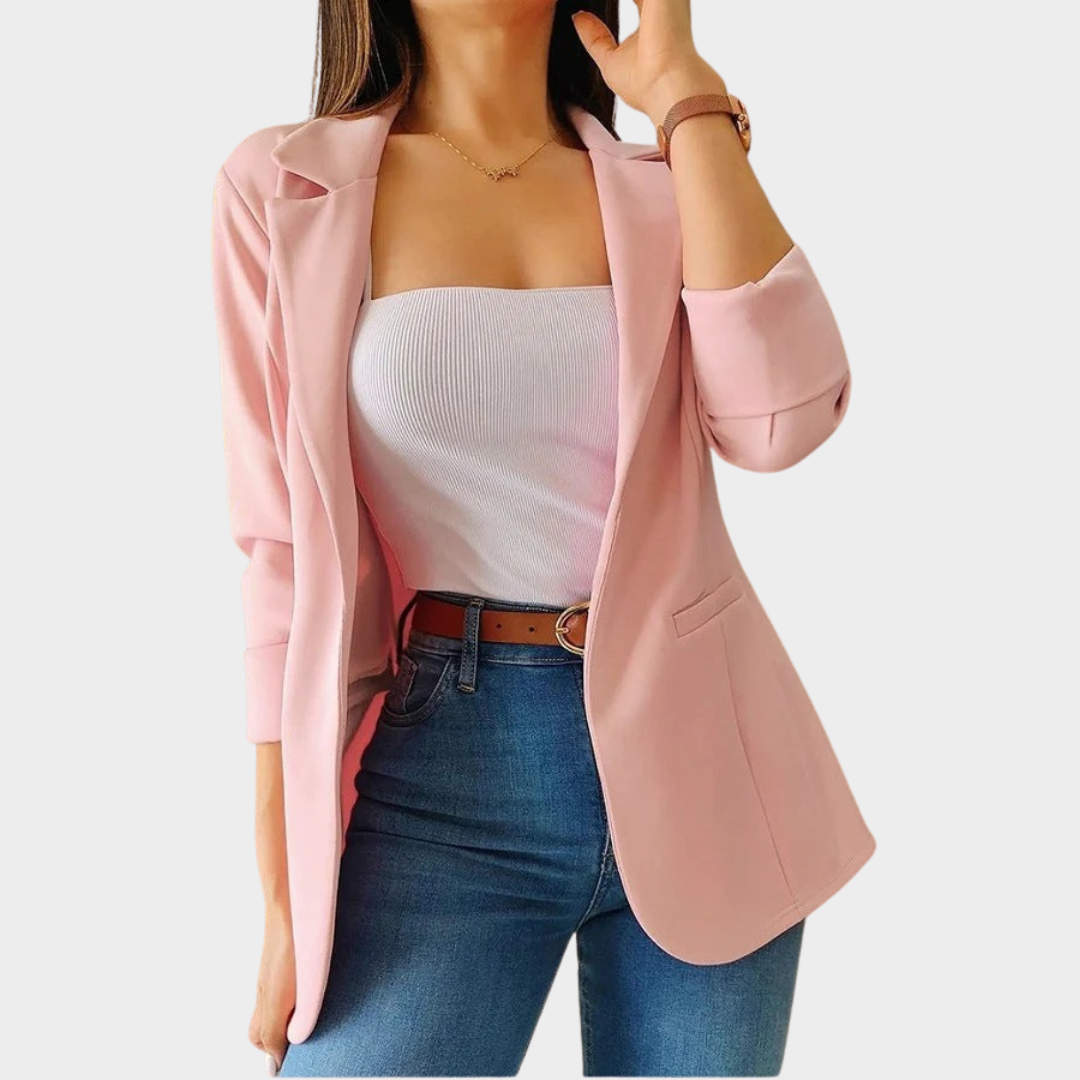 Women's Blazer Jacket – Elegant Office Lady Long Sleeve Suit Collar Coat – Fashionable Casual Outerwear – Multiple Colours