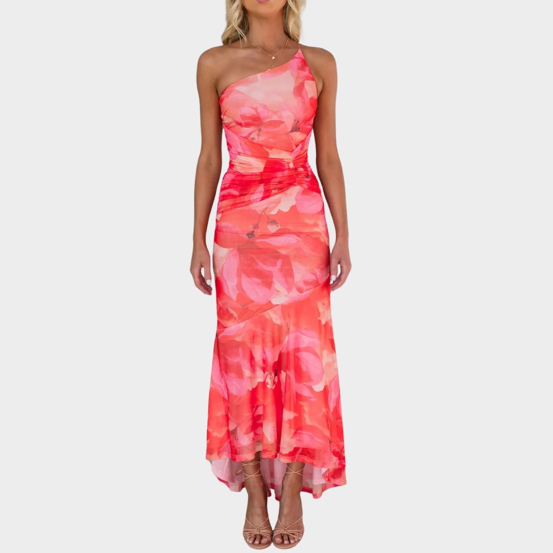 Women's Bohemian Maxi Dress – Floral Print Sleeveless Dress – Ruffle Corset Style – Elegant Fit – Multiple Colours