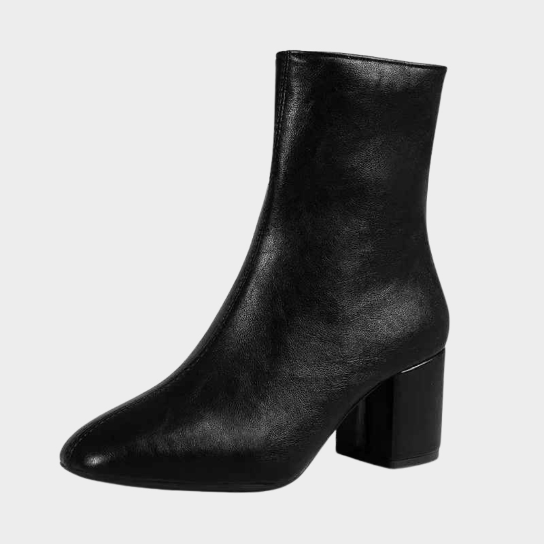 Women's Ankle Boots – Pointed Toe Side Zipper Stretch Design with Mid Heel – Multiple Colours
