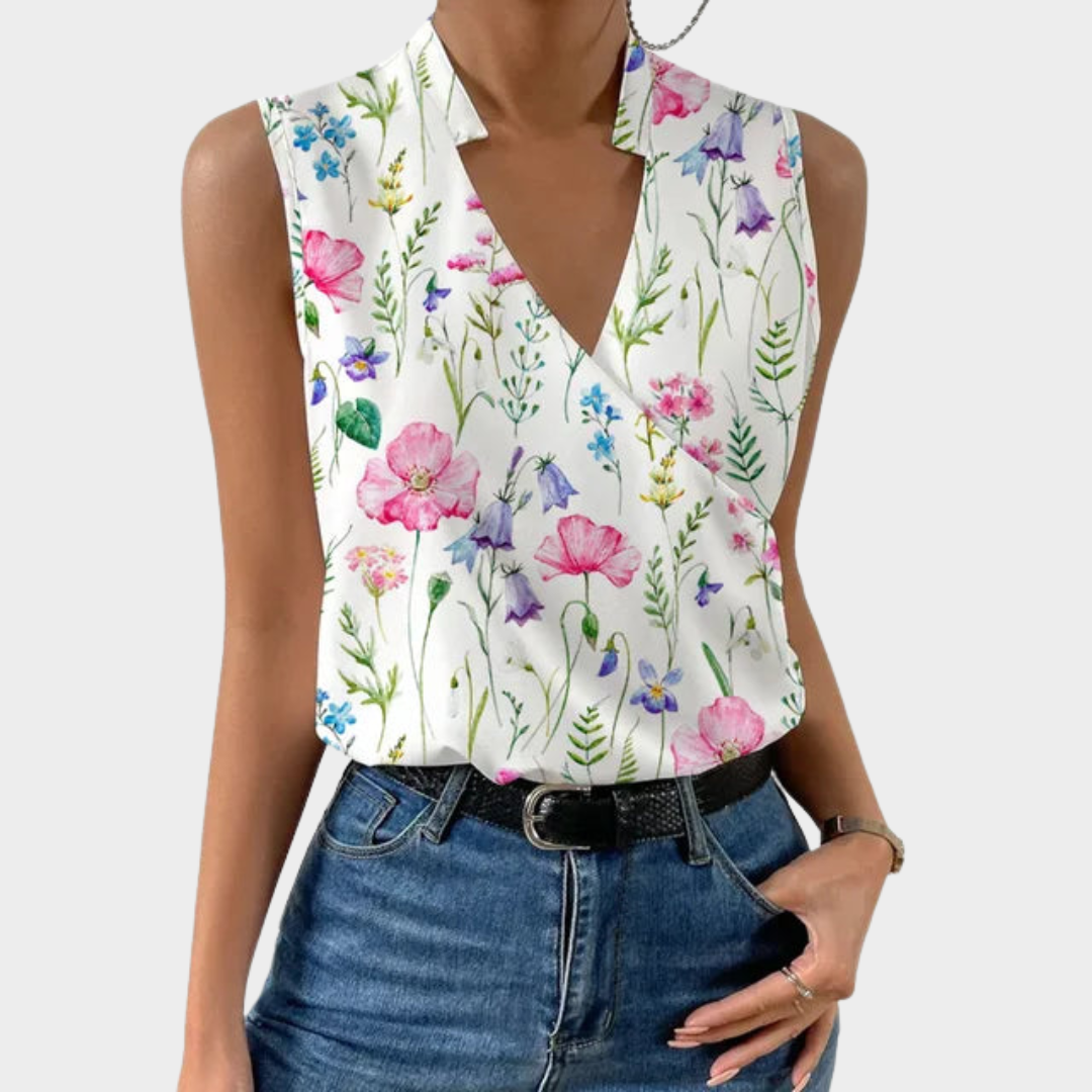 Women's Top - Women's V-Neck Sleeveless Tank Top - Casual Fit - Multiple Colours
