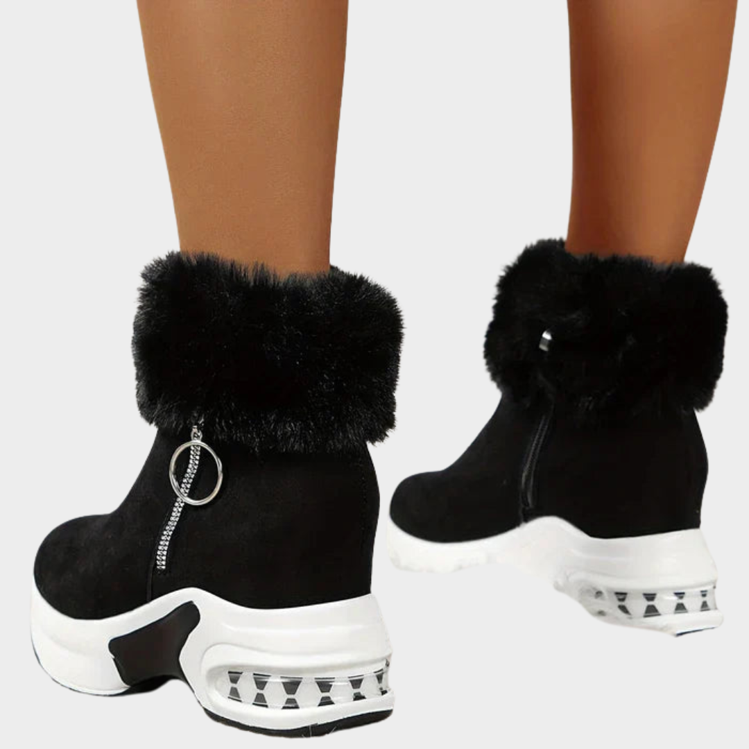 Women's Platform Snow Boots – Warm & Comfortable – Ankle-Length – Zipper Closure – Non-Slip Sole – Multiple Colours