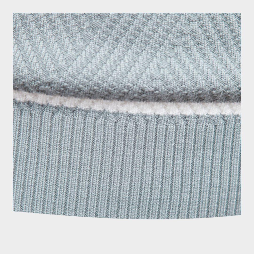 Men's Patchwork Sweater - O-Neck, Long Sleeve, Slim Fit, Warm Casual Knitwear (Coffee, Black, Army Green, and More)