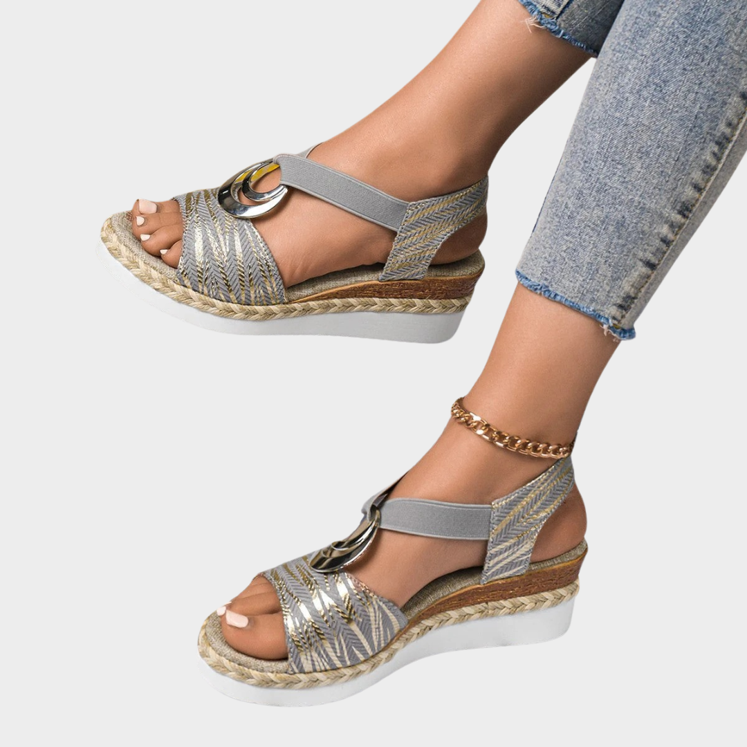 Women’s Casual Sandals – Thick Sole Rope-Woven Bottom – Adjustable Straps – Comfortable Fit – Multiple Colours