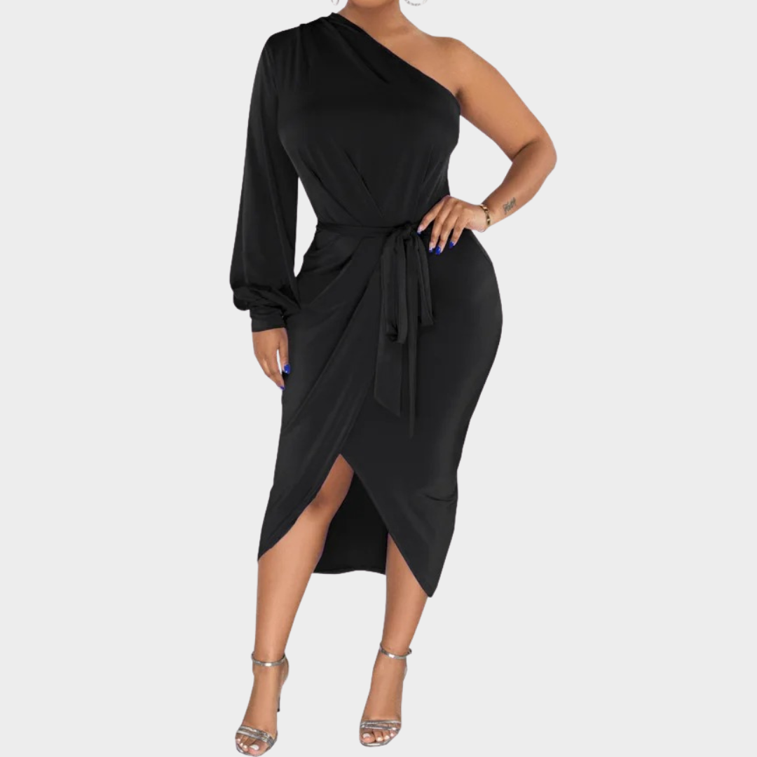 Women’s Off-Shoulder Bodycon Mini Dress – Slim Fit Solid Colour Party Nightclub Style – Multiple Colours