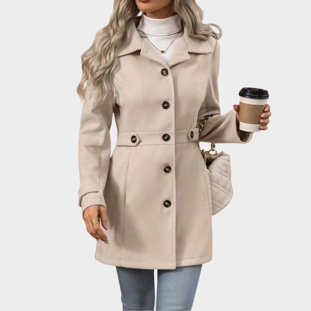 Women's Woolen Suit Jacket – Slim Fit Retro Tweed Lapel Coat with Elegant Office Style – Multiple Colours