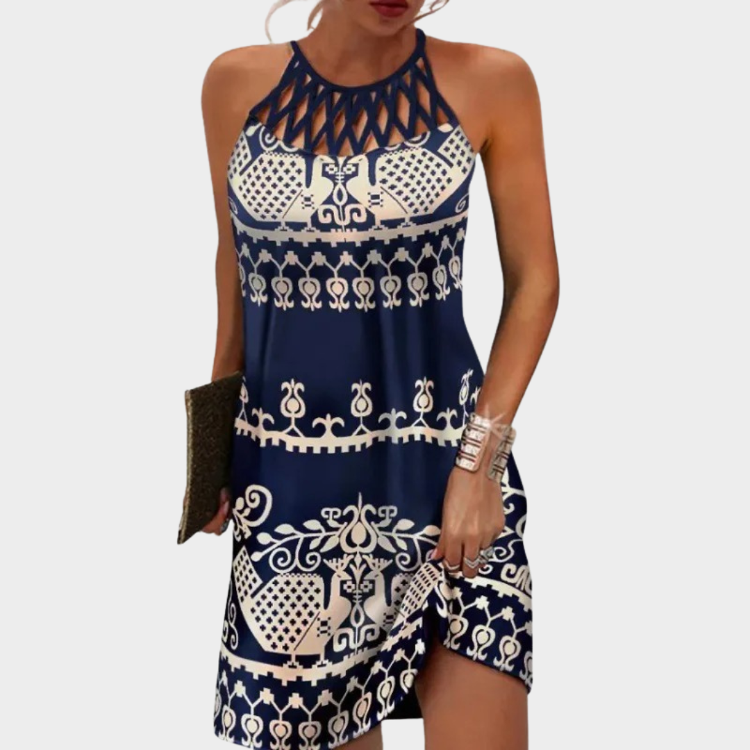 Women Mini Dress – Sleeveless Bohemian Style – Relaxed Fit – Lightweight Fabric – Multiple Colours