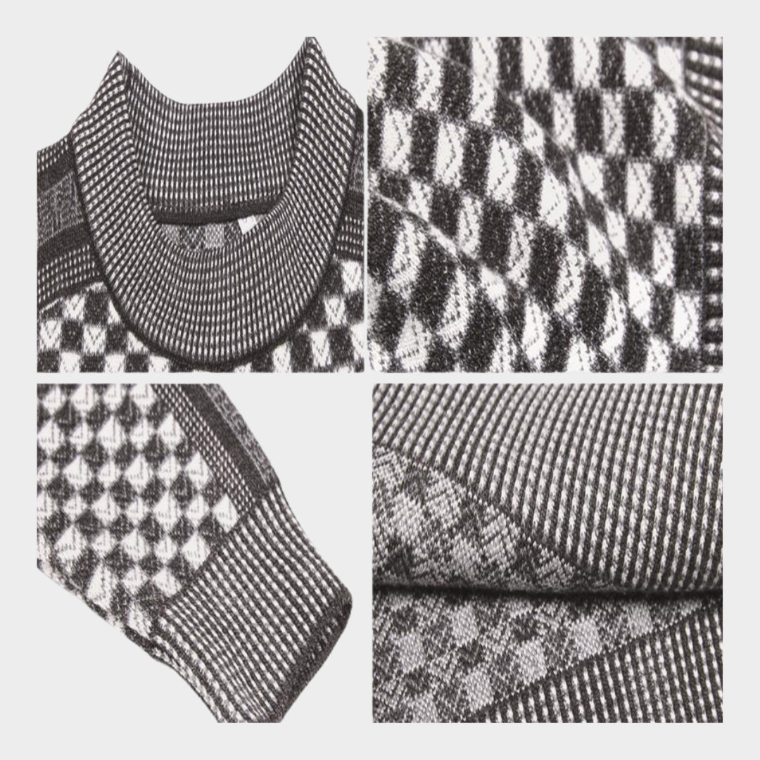 Men’s Turtleneck Sweater – Casual Warm Cashmere, Slim Fit, Dark and Light Grey