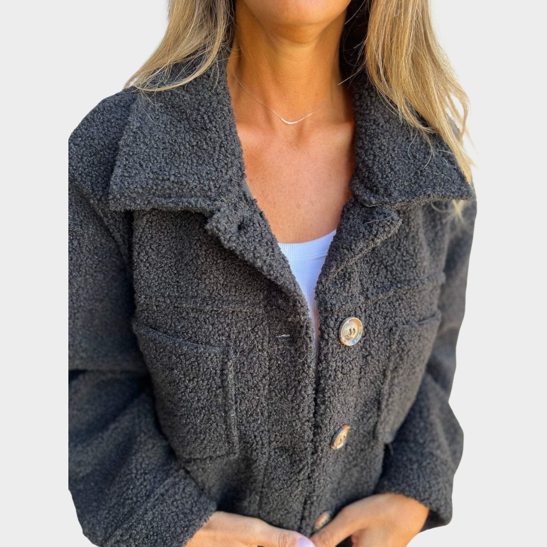 Women’s Cardigan – Single Row Button Knit Sweater – Long Sleeve Patch Pocket – Casual Fashionable Layering Piece – Multiple Colours