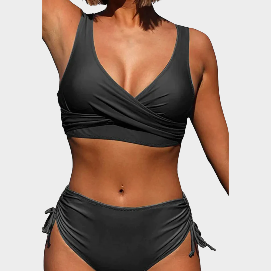 Women Wrap Bikini Set – High-Waisted Two-Piece – Adjustable Ruched Bottom – Breathable Comfort Fit – Multiple Colours