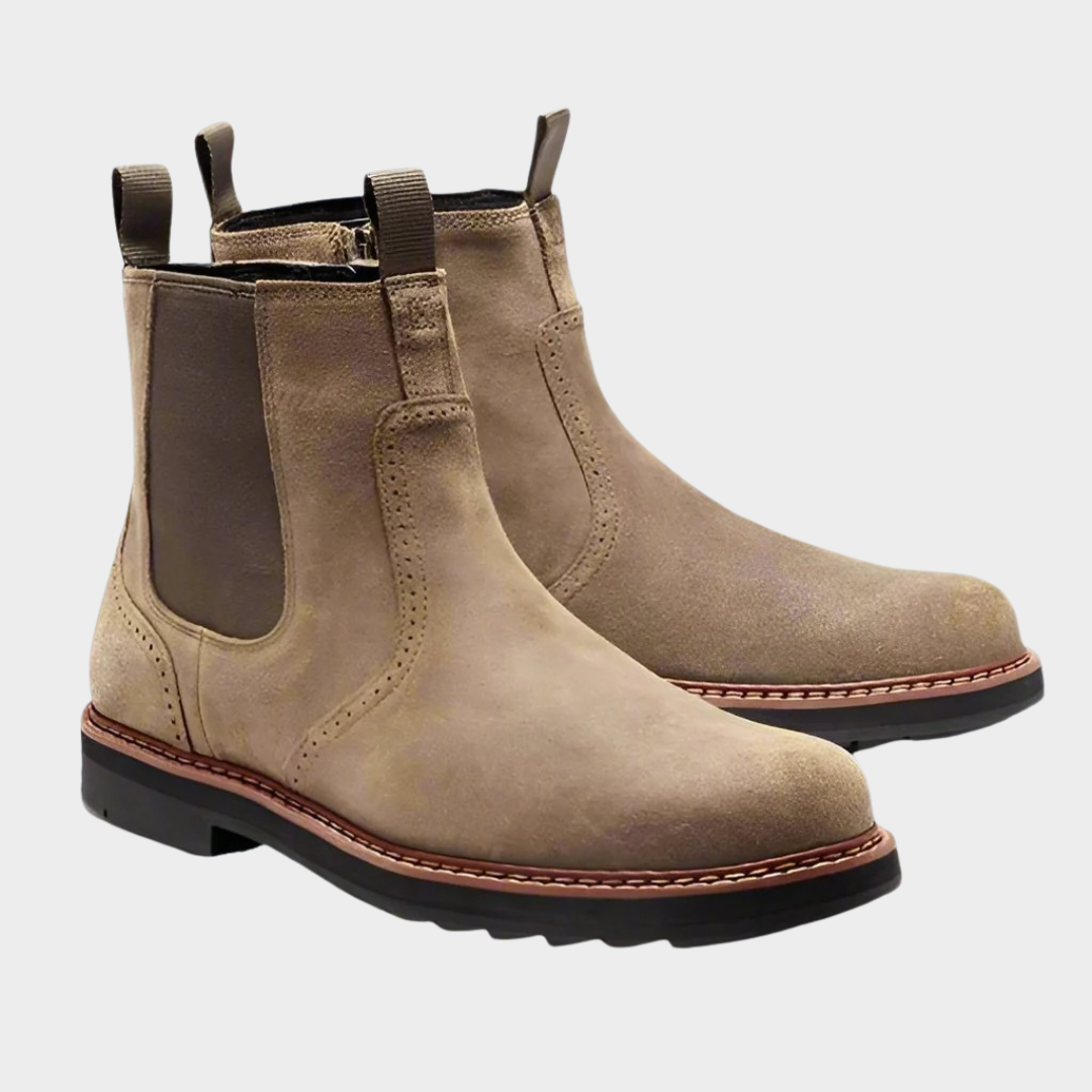 Men's Chelsea Boots – Handmade Retro Leather Dress Boots with Business and Motorcycle Style – Durable Comfortable Fit – Multiple Colours
