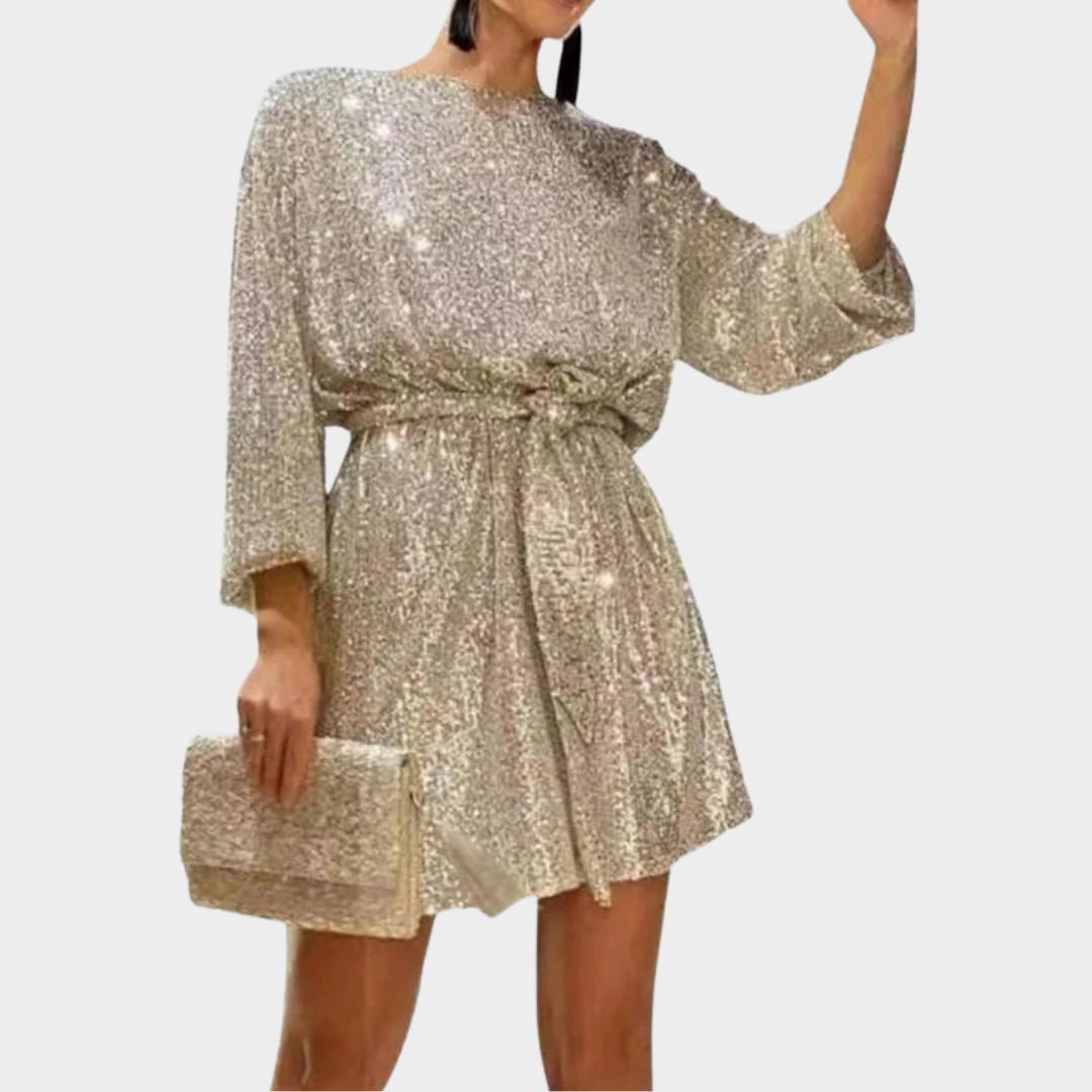 Women’s Beaded Evening Dress – Elegant Party Gown Style – Short Length – Shimmer Detail – Lightweight Formal Fabric – Multiple Colours