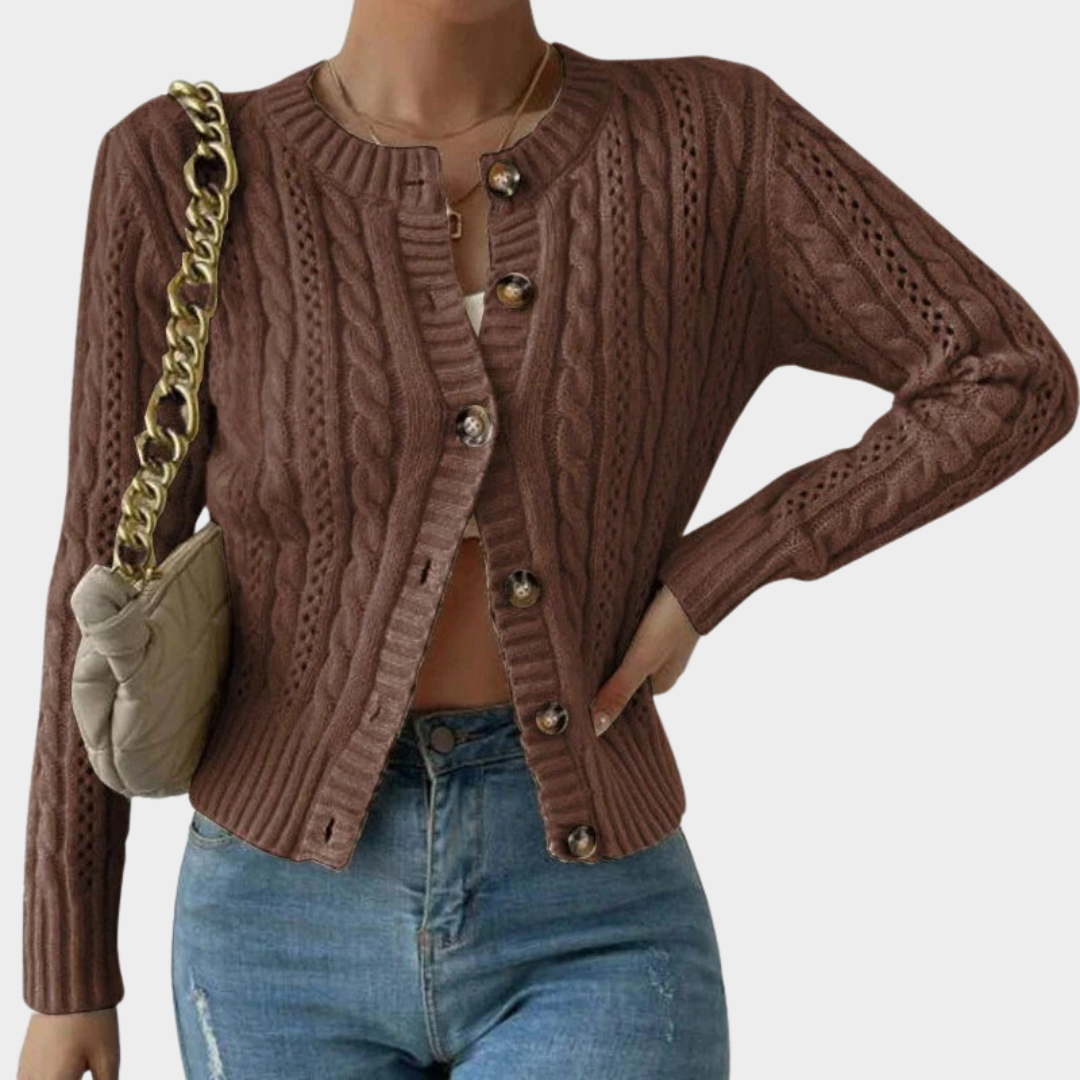 Women's Long Sleeve Cardigan – Knitted Sweater Outerwear with Warm Casual Fit – Multiple Colours