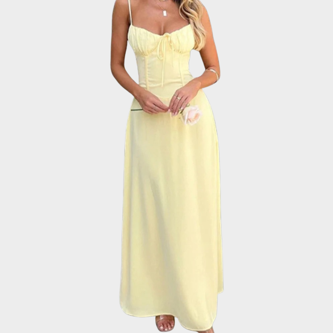 Women V-Neck Sleeveless Dress – Camisole Fit Lace-Up Detail Solid Colour – Multiple Colours