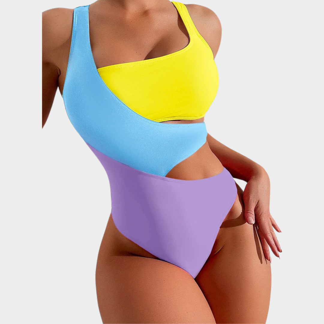 Women Two Piece Swimsuit – Bikini Trikini Hybrid with Adjustable Fit in Smooth Stretch Fabric – Multiple Colours