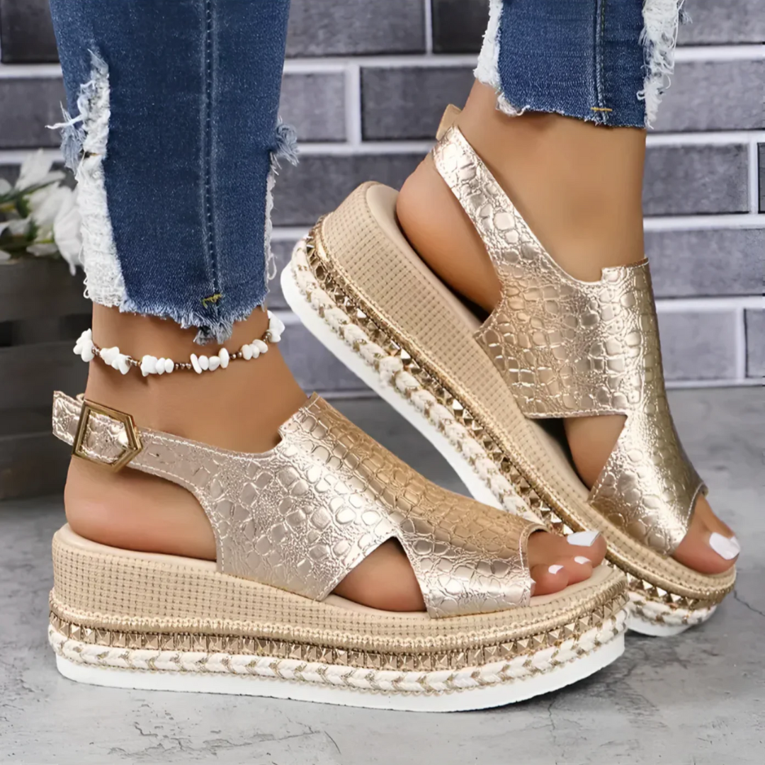 Women’s Wedge Sandals – Lightweight Hemp Design – Peep Toe – Slip-On Comfort – Multiple Colours