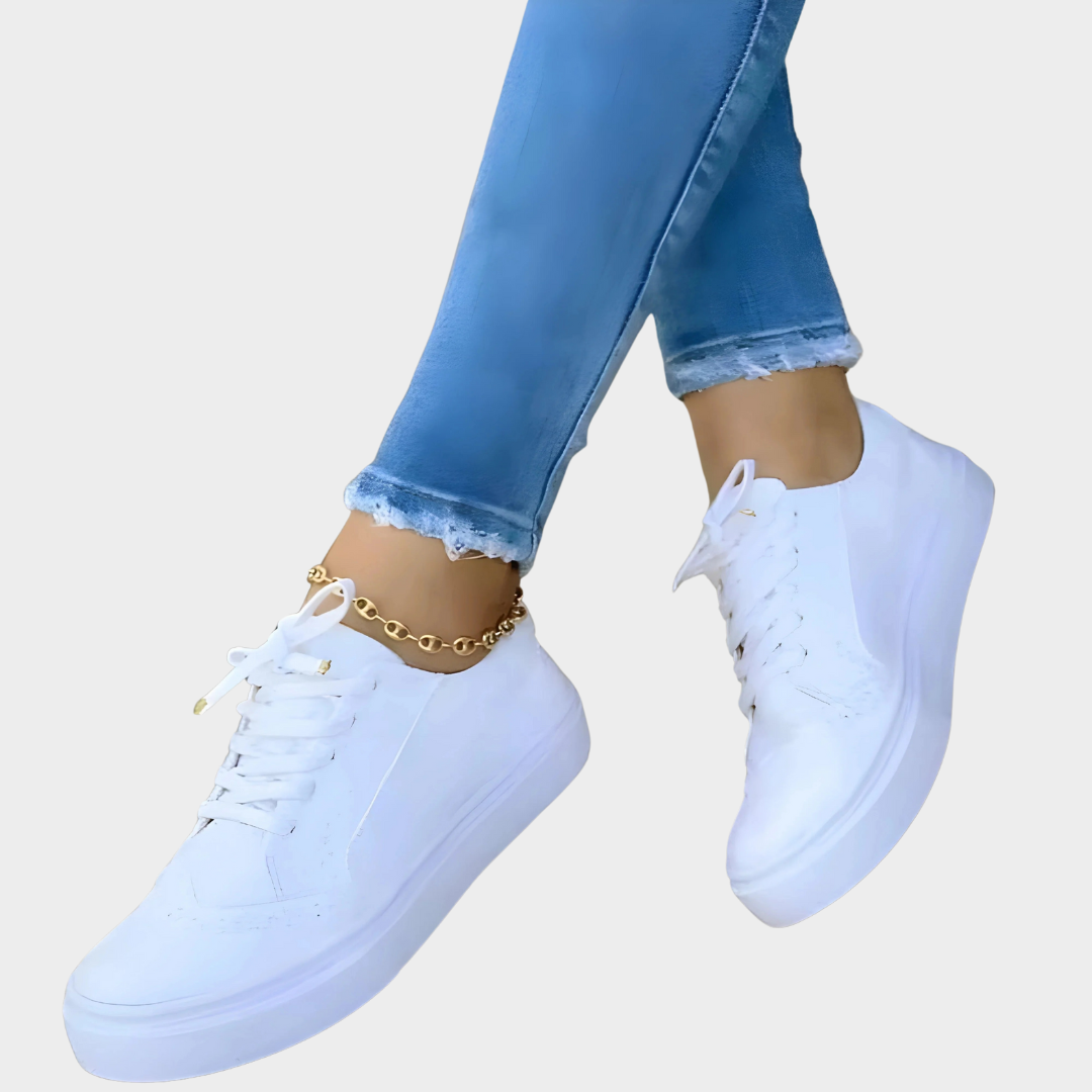 Women’s Lace-Up Platform Sneakers – Supportive Fit – Synthetic Upper – Casual Walking Shoes – Multiple Colours