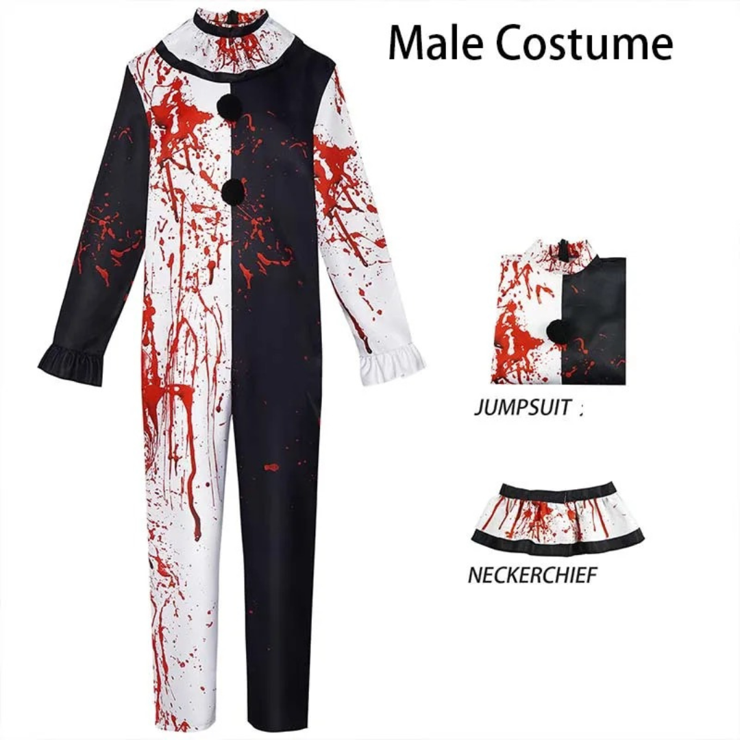 Men Art the Clown Halloween Costume – Horror Cosplay Jumpsuit with Full Set Options – Terrifier 3 Killer Clown Party Outfit