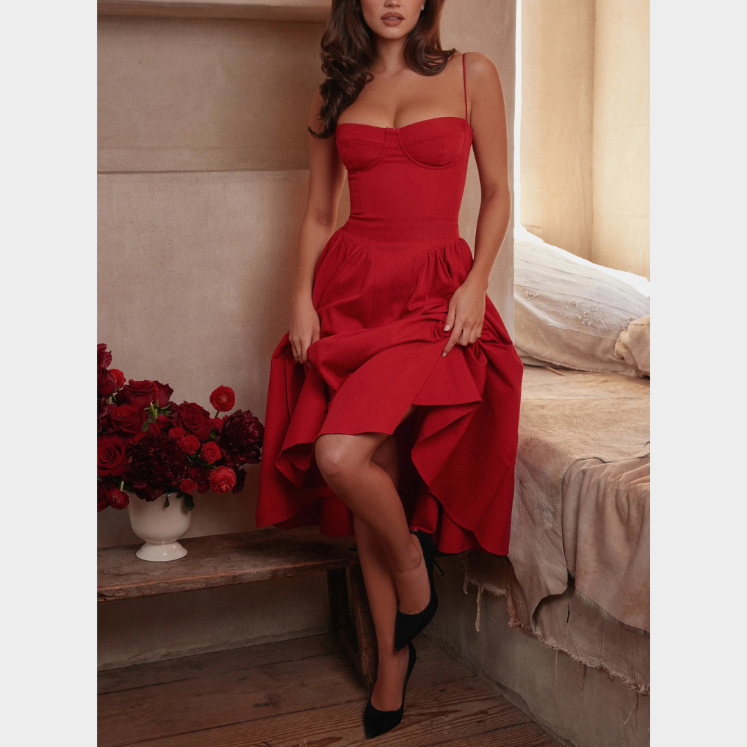 Women’s Long Dress – French Vintage Court Style – Sleeveless Tank Design – Elegant Flowing Fit – Multiple Colours