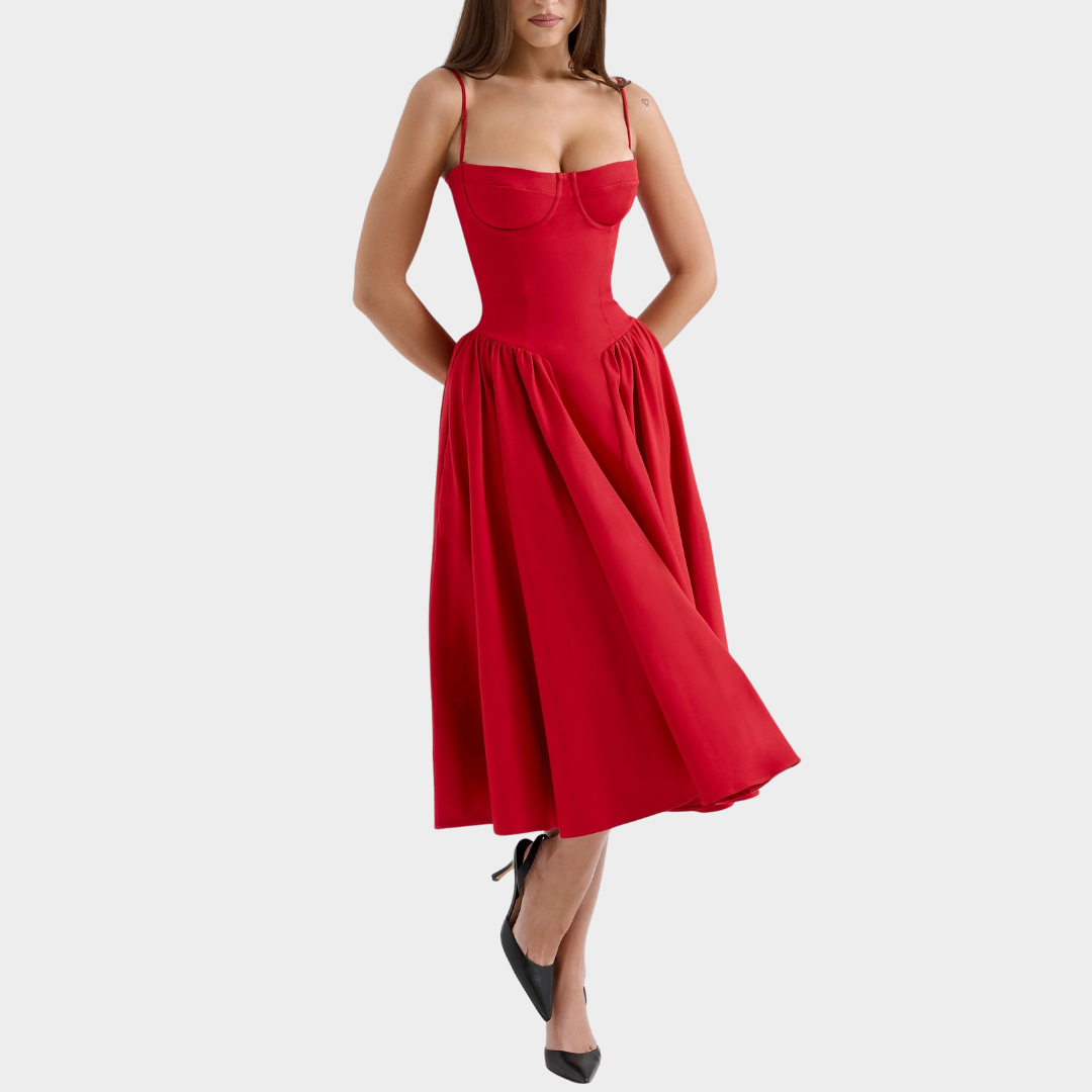 Women’s Long Dress – French Vintage Court Style – Sleeveless Tank Design – Elegant Flowing Fit – Multiple Colours