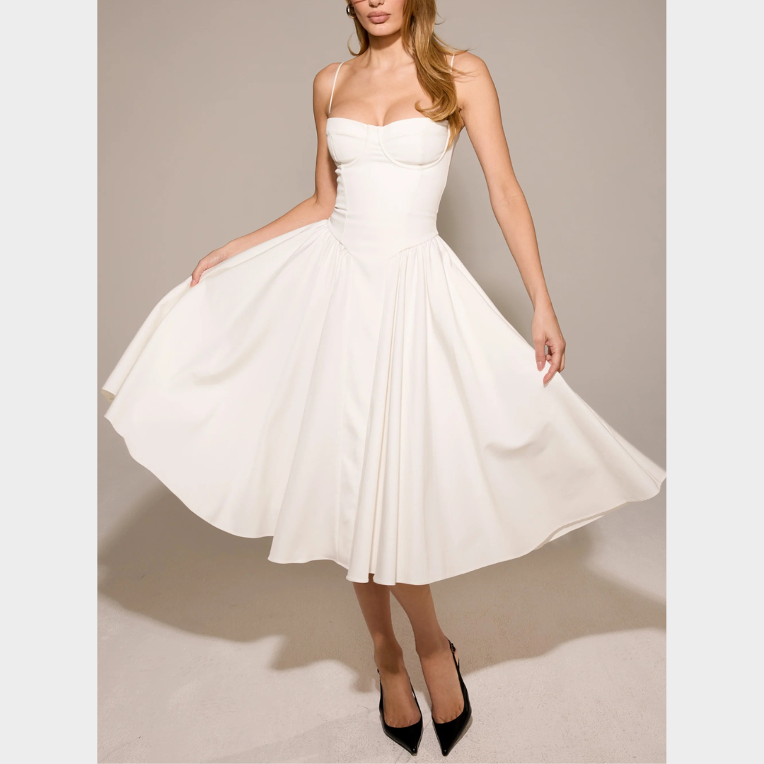 Women’s Long Dress – French Vintage Court Style – Sleeveless Tank Design – Elegant Flowing Fit – Multiple Colours