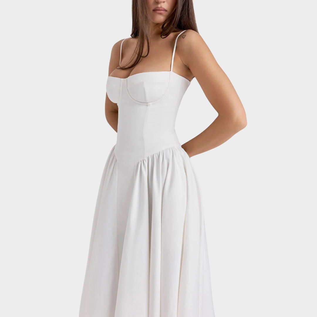 Women’s Long Dress – French Vintage Court Style – Sleeveless Tank Design – Elegant Flowing Fit – Multiple Colours