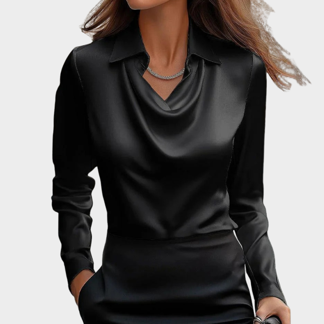 Women's Satin Long Sleeve Button Shirt – Elegant Loose Fit Casual Streetwear Blouse – Multiple Colours