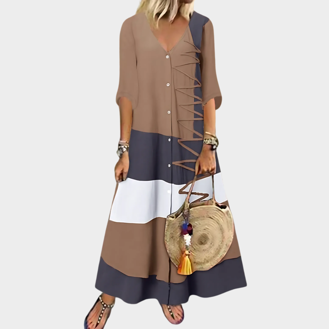 Women's Boho Maxi Dress - Vintage Print - Loose Fit - Sleeveless - Multiple Colours