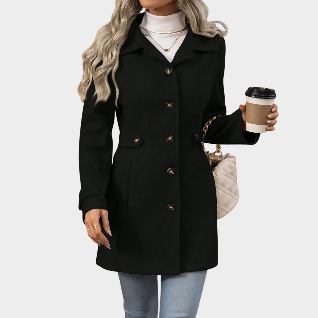 Women's Woolen Suit Jacket – Slim Fit Retro Tweed Lapel Coat with Elegant Office Style – Multiple Colours