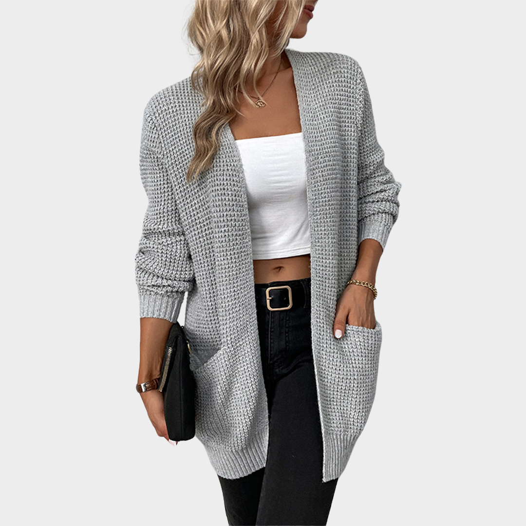 Women's Knit Cardigan - Loose Fit - Soft Fabric - Open Front - Multiple Colours