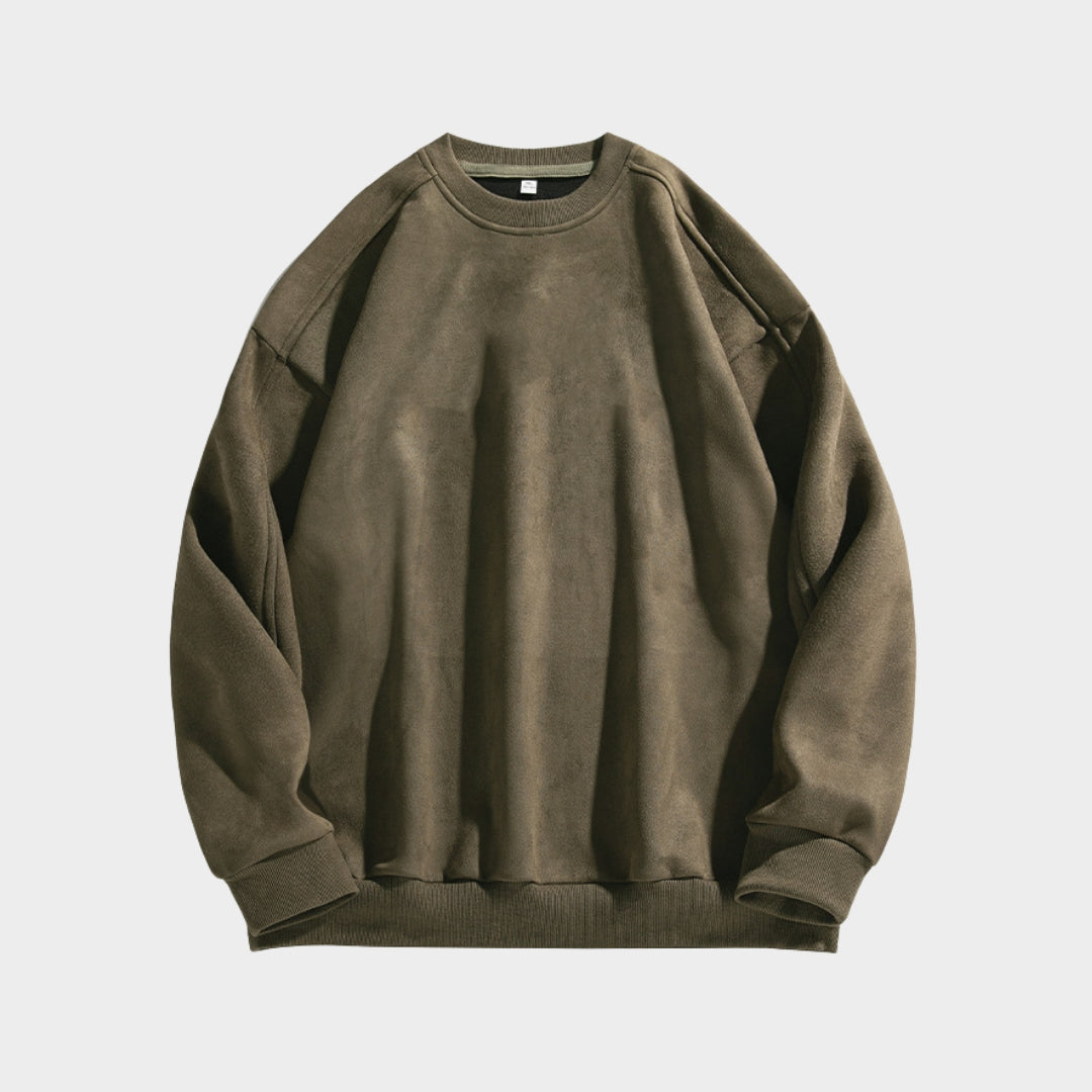 Men's Suede Sweater – Fashion Retro Casual Sweater (Grey, Beige and More)