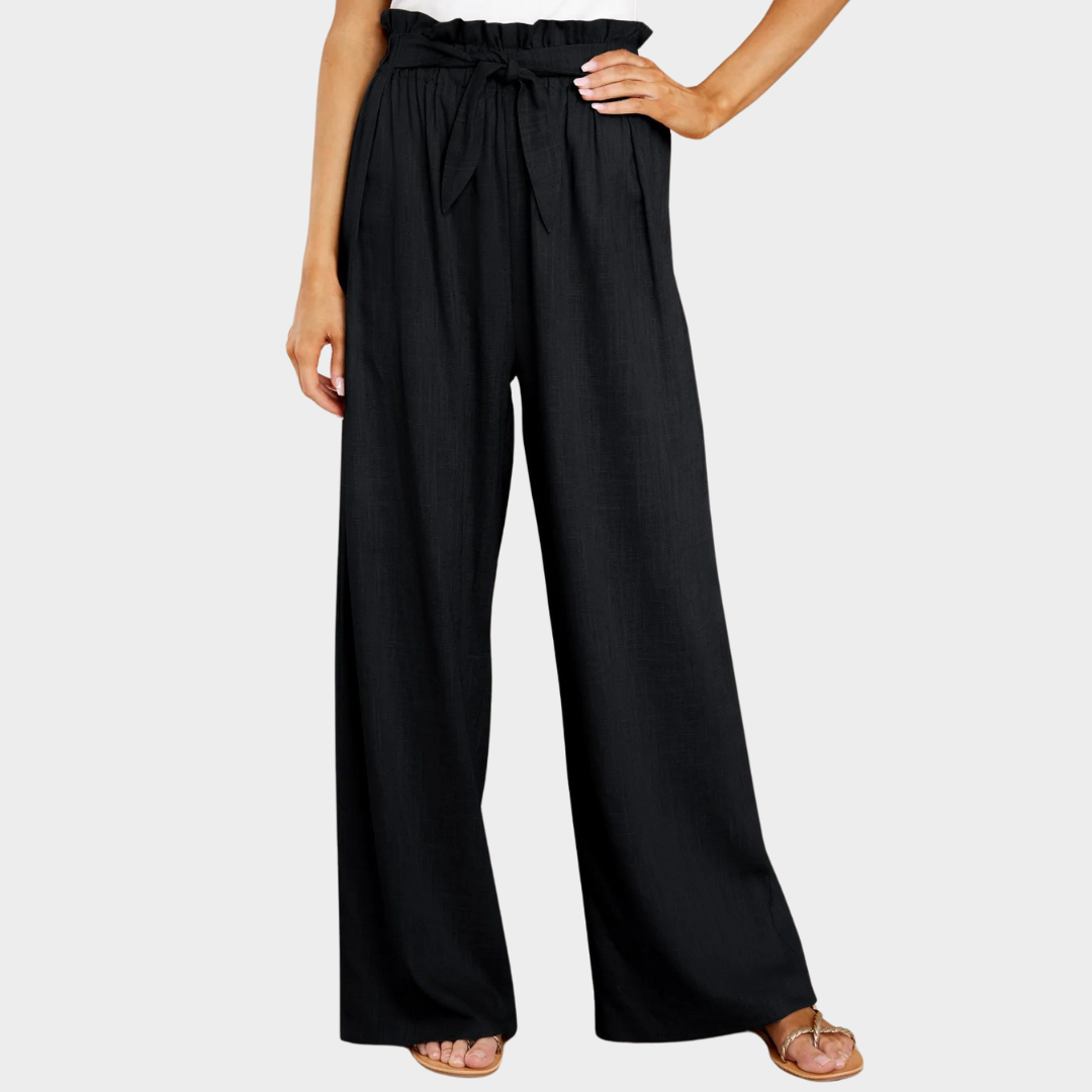 Women's Loose Fit Cotton Trousers – Elastic Waist – Casual Style – Multiple Colours