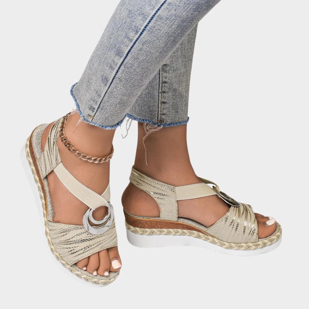 Women’s Casual Sandals – Thick Sole Rope-Woven Bottom – Adjustable Straps – Comfortable Fit – Multiple Colours
