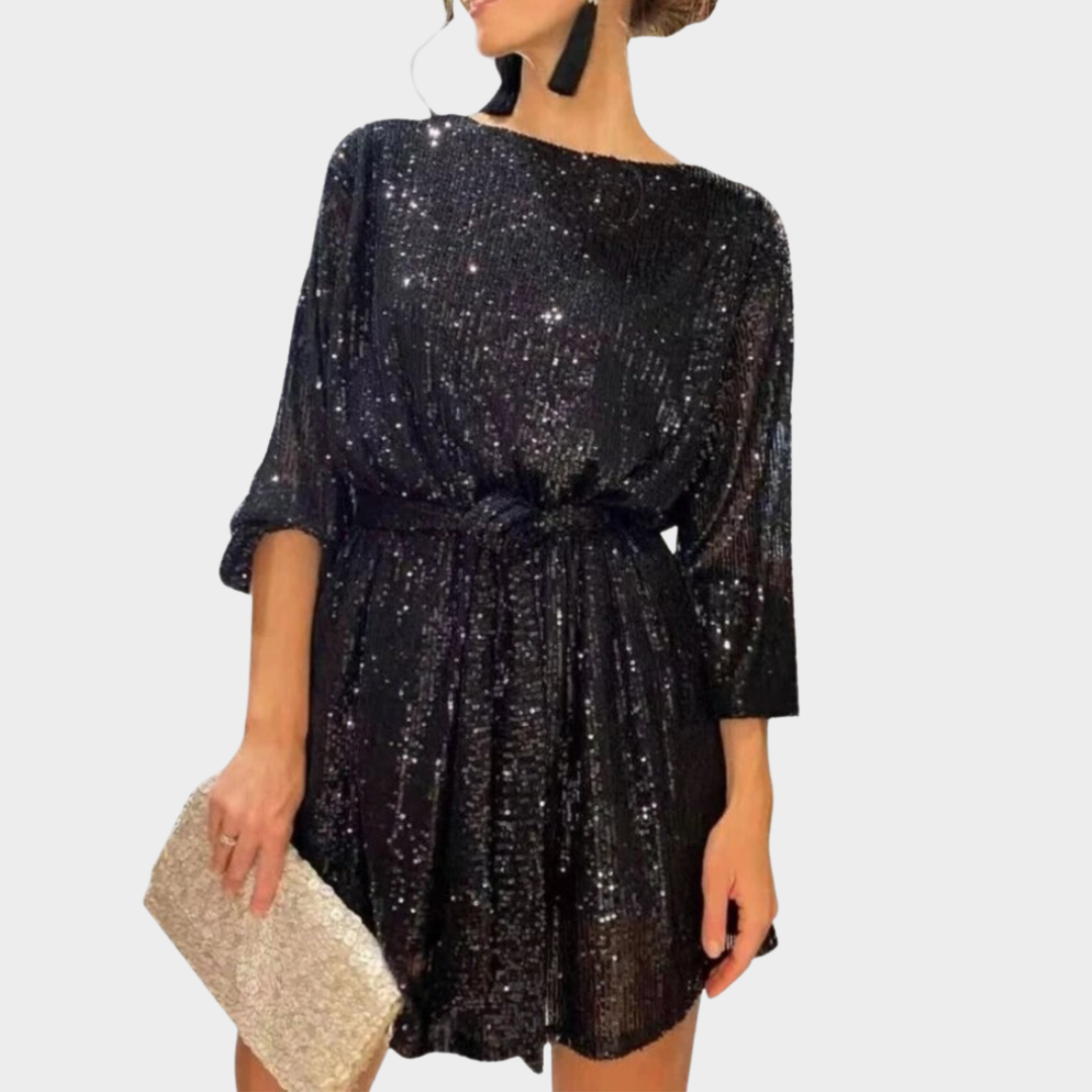 Women’s Beaded Evening Dress – Elegant Party Gown Style – Short Length – Shimmer Detail – Lightweight Formal Fabric – Multiple Colours