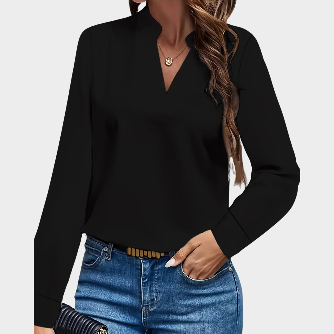Women's Elegant Chiffon Blouse – Long Sleeve Office Shirt – Lightweight & Stylish – Multiple Colours