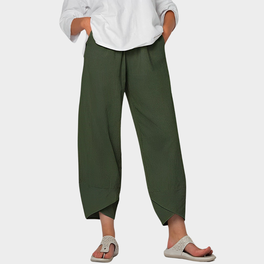 Women's Wide Leg Trousers – High Waist – Straight Ankle Length – Soft Blend – Multiple Colours