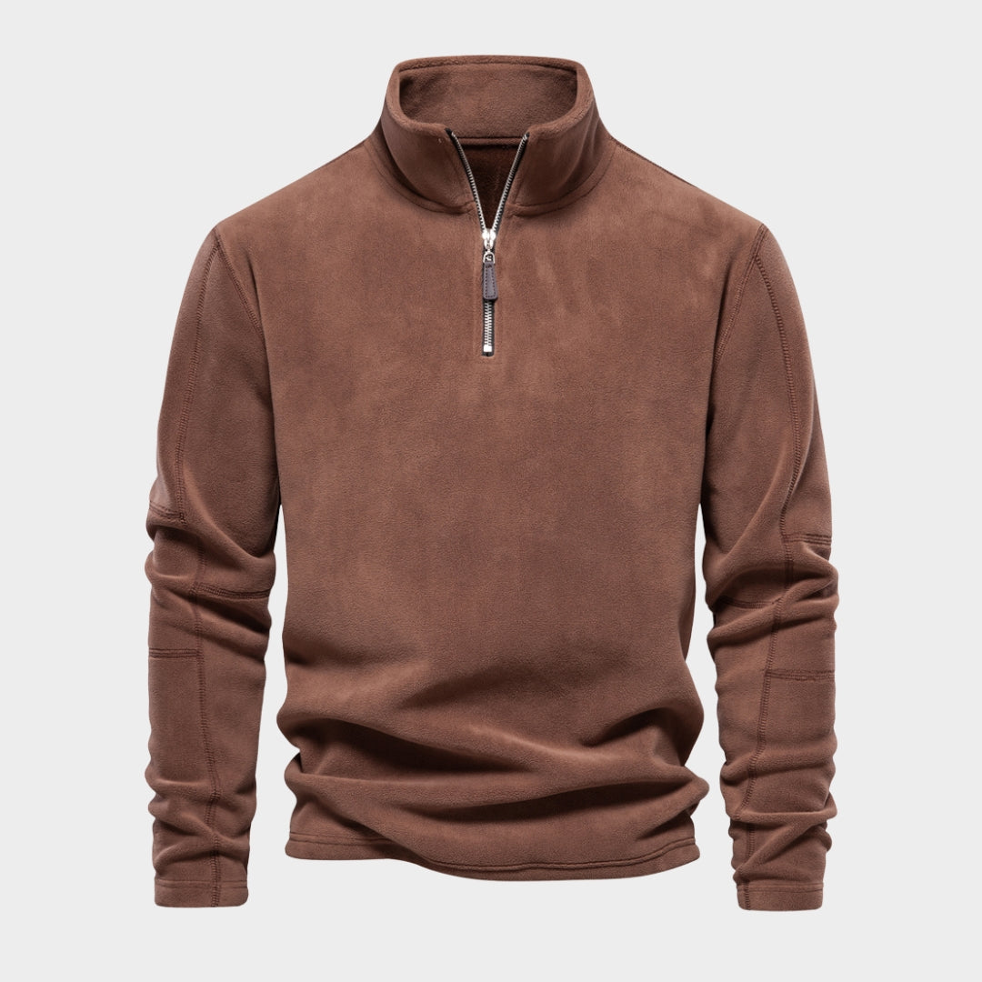 Men's Fleece Sweater - Zipper Neck - Soft Shell - Thick & Warm - Casual Fit - Multiple Colours