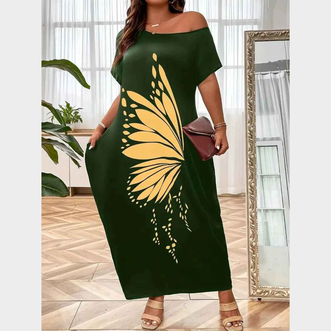 Women's Casual Dress – Hot Stamping European Style Relaxed Fit – Green